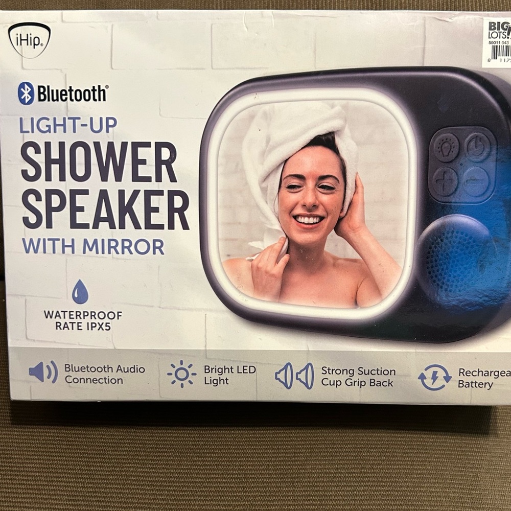 iHip Bluetooth Light-Up Shower Speaker w/Mirror